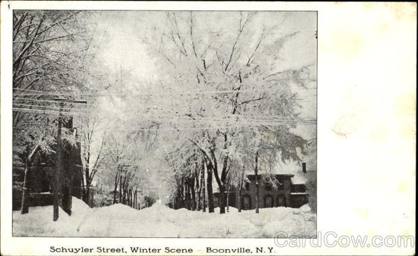 Schuyler Street Winter Scene Boonville Ny