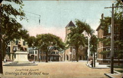 Longfellow Square Portland, ME Postcard Postcard