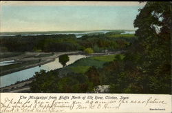 The Mississippi From Bluffs, North of Elk River Clinton, IA Postcard Postcard