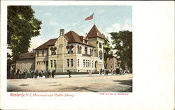 Memorial And Public Library Westerly, RI Postcard Postcard