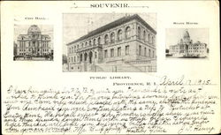 Souvenir - City Hall Public Library And State House Providence, RI Postcard Postcard