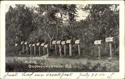 Mail Corner R. F. D, Quonochontaug Postcard