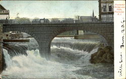 Pawtucket Bridge And Falls Postcard