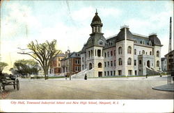 City Hall Townsend Industrial School And New High School Postcard