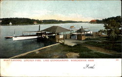 Boat Landing, Lincoln Park Worcester, MA Postcard Postcard