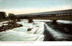 Amoskeag Falls Merrimac River Manchester, NH Postcard Postcard