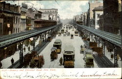 Bowery And Elevated Road New York, NY Postcard Postcard