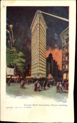 Election Night Illumination Flatiron Building Postcard