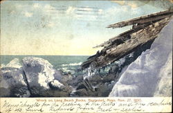 Wreck On Long Beach Rocks Postcard