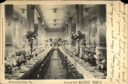 Banquet Hall Masonic Temple Philadelphia, PA Postcard Postcard