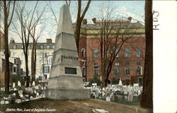 Grave Of Benjamin Franklin Boston, MA Postcard Postcard