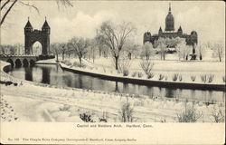 Capitol And Soldiers Arch Hartford, CT Postcard Postcard