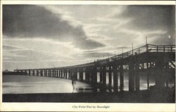 City Point Pier By Moonlight Postcard