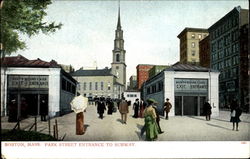 Park Street Entrance To Subway Postcard