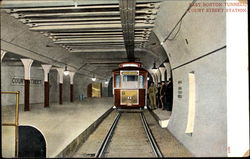 East Boston Tunnell, Court Street Massachusetts Postcard Postcard