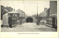 Entrance To East Boston Tunnel, Maverick Square Massachusetts Postcard Postcard