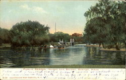 Public Garden Island And Bridge Postcard