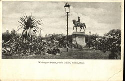 Washington Statue, Public Garden Boston, MA Postcard Postcard