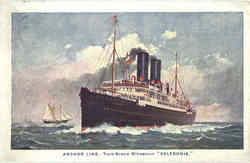 Anchor Line Twin-Screw Steamship Caledonia Postcard