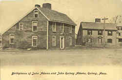 Birthplaces of John Adams and John Quincy Adams Massachusetts Postcard Postcard