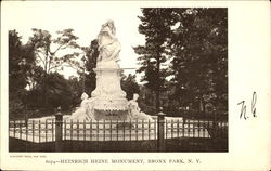 Heinrich Heine Monument Bronx, NY Postcard Postcard