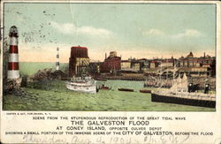 The Galveston Flood Coney Island, NY Postcard Postcard