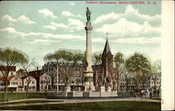 Soldiers Monument Manchester, NH Postcard Postcard