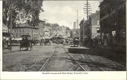 Franklin Square And Main Street Norwich, CT Postcard Postcard