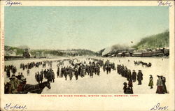 Sleighing On River Thames Norwich, CT Postcard Postcard