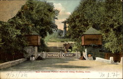 Main Entrance Putnam Memorial Camp Redding, CT Postcard Postcard