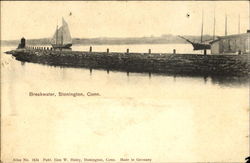 Breakwater Stonington, CT Postcard Postcard