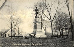 Soldiers Monument Derby, CT Postcard Postcard