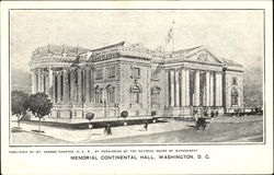 Memorial Continental Hall Washington, DC Washington DC Postcard Postcard