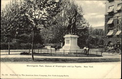 Statues Of Washington And La Fayette, Morningside Park Postcard