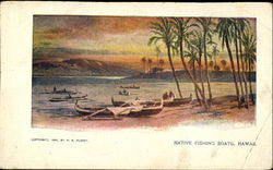 Native Fishing Boats Postcard