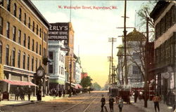 W. Washington Street Hagerstown, MD Postcard Postcard