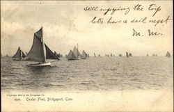 Oyster Fleet Bridgeport, CT Postcard Postcard