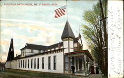 Fountian Bath House Mount Clemens, MI Postcard Postcard