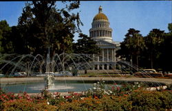 State Capitol And Fountain Postcard