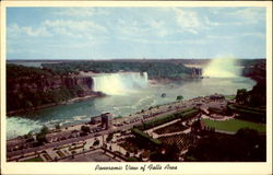 Panoramic View Of Falls Area Niagara Falls, NY Postcard Postcard