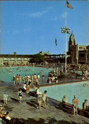 Pools At West Bath House, Jones Beach Postcard