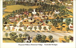 Proposed Millrace Historic Village Northville, MI Postcard Postcard