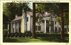 Fort Hill Home Of John C. Calhoun, Clemson College South Carolina Postcard Postcard