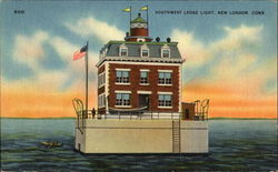 Southwest Ledge Light New London, CT Postcard Postcard