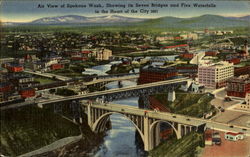 Air View Of Spokane Washington Postcard Postcard