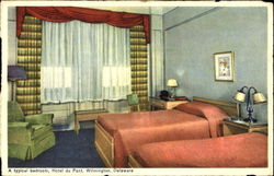 A Typical Bedroom Hotel Du Pont Wilmington, DE Postcard Postcard