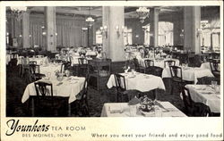 Younkers Tea Room Des Moines, IA Postcard Postcard