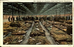 Interior Of A Southern Loose Leaf Tobacco Warehouse Postcard