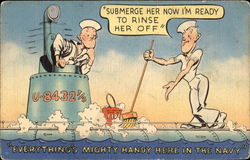 Everything's Mighty Handy Here In The Navy Comic Postcard Postcard