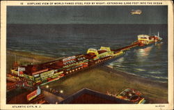 Airplane View Of World Famed Steel Pier By Night Atlantic City, NJ Postcard Postcard